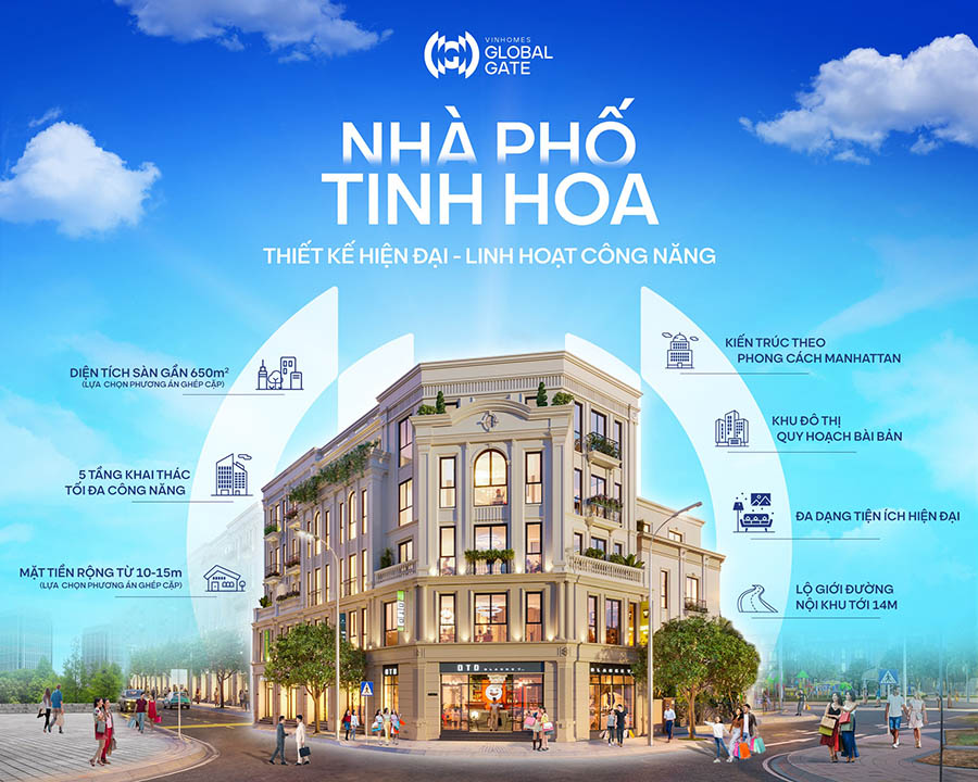 Nhà phố hiện đại với công năng sử dụng linh hoạt tại Vinhomes Global Gate